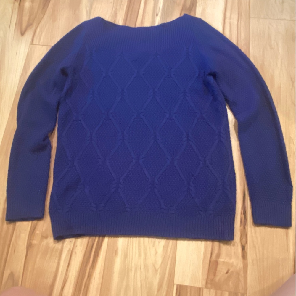 Hannah Blue Women's Textured Knit Sweater—S
